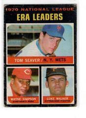N. L. ERA Leaders [Seaver, Simpson, Walker] Baseball Cards 1971 O Pee Chee Prices