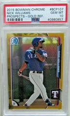 Nick Williams [Gold Refractor] Baseball Cards 2015 Bowman Chrome Prospects Prices