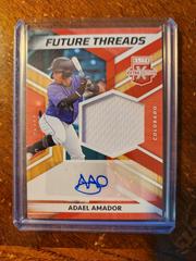Adael Amador [Red] Baseball Cards 2022 Panini Elite Extra Edition Future Threads Signatures Prices