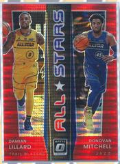 Damian Lillard, Donovan Mitchell [Red Pulsar] #5 Basketball Cards 2021 Panini Donruss Optic All Stars Prices