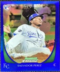 Salvador Perez [Blue Refractor] #12 Baseball Cards 2011 Bowman Chrome Draft Prices