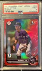 Ryan Ritter [Red] #BD-136 Baseball Cards 2022 Bowman Draft 1st Edition Prices