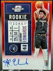 Anthony Edwards [Autograph Red] Basketball Cards 2020 Panini Contenders Optic Prices
