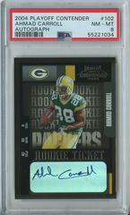 Ahmad Carroll [Prev. Ticket Auto. Emerald] #102 Football Cards 2004 Playoff Contenders Prices