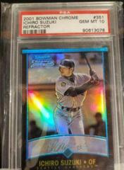 Ichiro Suzuki [Refractor] #351 Baseball Cards 2001 Bowman Chrome Prices