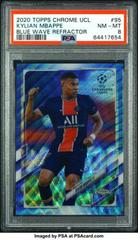Kylian Mbappe [Blue Wave] Soccer Cards 2020 Topps Chrome UEFA Champions League Prices