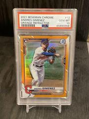 Andres Gimenez [Orange Refractor] #12 Baseball Cards 2021 Bowman Chrome Prices