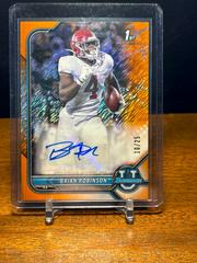 Brian Robinson [Orange Shimmer Refractor] Football Cards 2021 Bowman University Chrome Autographs Prices