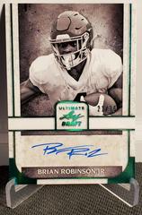 Brian Robinson Jr. [Emerald Spectrum] #BA-BRJ Football Cards 2022 Leaf Ultimate Draft Autographs Prices