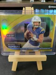 Justin Herbert [Gold] #BTN-JHE Football Cards 2021 Panini Playoff Behind the Numbers Prices