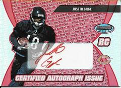 Justin Gage [Certified Autograph Red] Football Cards 2003 Bowman's Best Prices