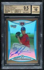 Jordan Zimmerman [Gold Refractor Autograph] #BCP254 Baseball Cards 2008 Bowman Chrome Prospects Prices