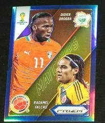 Didier Drogba, Radamel Falcao [Blue Prizm] #5 Soccer Cards 2014 Panini Prizm World Cup Matchups Prices