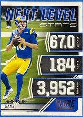 Jared Goff Football Cards 2021 Panini Score Next Level Stats Prices