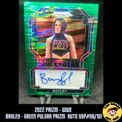 Bayley [Green Pulsar Prizm] #SA-BLY Wrestling Cards 2022 Panini Prizm WWE Superstar Autographs Prices