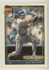 Paul Molitor #95 Baseball Cards 1991 Topps Tiffany Prices