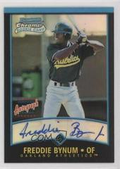 Freddie Bynum [Refractor Autograph] #334 Baseball Cards 2001 Bowman Chrome Prices