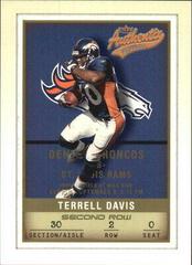 Terrell Davis [Second Row] #20 Football Cards 2002 Fleer Authentix Prices