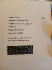 Mike Williams Football Cards 2022 Panini Black Smoke Show Signatures Prices