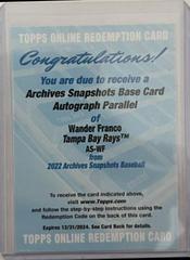 Wander Franco #AS-WF Baseball Cards 2022 Topps Archives Snapshots Autographs Prices
