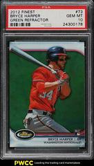 Bryce Harper [Green Refractor] Baseball Cards 2012 Finest Prices