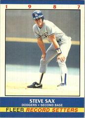 Steve Sax #34 Baseball Cards 1987 Fleer Record Setters Prices