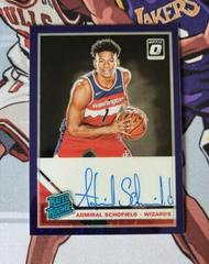 Admiral Schofield [Autograph Purple Stars] #187 Basketball Cards 2019 Panini Donruss Optic Prices