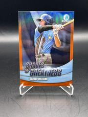 Carson Williams [Orange] Baseball Cards 2022 Bowman Chrome Shades of Greatness Prices