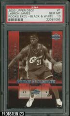 LeBron James [Black & White] Basketball Cards 2003 Upper Deck Rookie Exclusives Prices