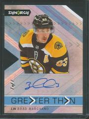 Brad Marchand #GT-BM Hockey Cards 2022 Upper Deck Synergy Greater Than Signatures Prices