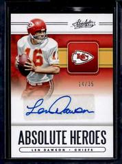 Len Dawson #9 Football Cards 2020 Panini Absolute Heroes Autographs Prices