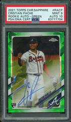 Cristian Pache [Green] Baseball Cards 2021 Topps Chrome Sapphire Rookie Autographs Prices
