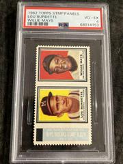 Lou Burdette [Willie Mays] Baseball Cards 1962 Topps Stamp Panels Prices