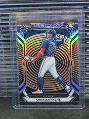 Cristian Pache [Electric Etch Orange] #3 Baseball Cards 2021 Panini Chronicles Obsidian Prices