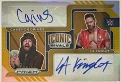 Cameron Grimes, LA Knight [Gold Prizm] Wrestling Cards 2022 Panini Prizm WWE Iconic Rivals Dual Autographs Prices