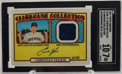 Christian Yelich Baseball Cards 2021 Topps Heritage Clubhouse Collection Autograph Relics Prices