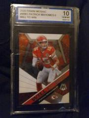 Patrick Mahomes II [Reactive Blue] #WW1 Football Cards 2020 Panini Mosaic Will to Win Prices