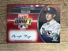 Brayden Taylor [Red] Baseball Cards 2023 Bowman Draft Night Autographs Prices
