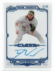 Davis Wendzel [Platinum Foil] #CA-DW1 Baseball Cards 2019 Leaf Trinity Clear Autograph Prices