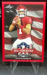 Jalen Hurts [Red] #75 Football Cards 2020 Leaf Draft Prices