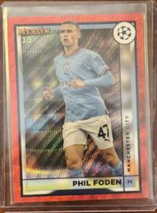 Phil Foden [Red Wave] #93 Soccer Cards 2022 Topps Merlin Chrome UEFA Club Competitions Prices