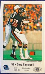 Gary Campbell Football Cards 1981 Bears Police Prices