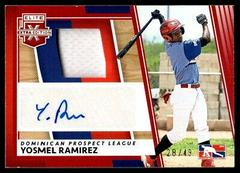 Yosmel Ramirez [Red] #DMS-YR Baseball Cards 2022 Panini Elite Extra Edition DPL Material Signatures Prices