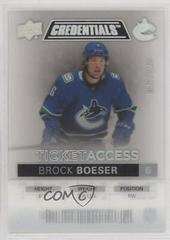 Brock Boeser Hockey Cards 2021 Upper Deck Credentials Ticket Access Acetate Prices