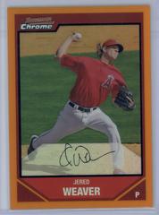 Jered Weaver [Orange Refractor] #4 Baseball Cards 2007 Bowman Chrome Prices