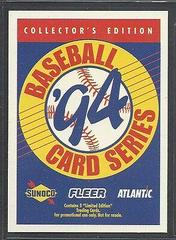 Checklist #25 Baseball Cards 1994 Fleer Atlantic Prices