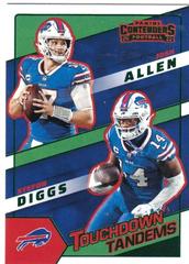 Josh Allen, Stefon Diggs Football Cards 2022 Panini Contenders Touchdown Tandems Prices