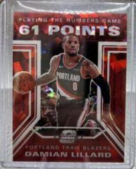 Damian Lillard [Red Cracked Ice] Basketball Cards 2019 Panini Contenders Optic Playing the Numbers Game Prices