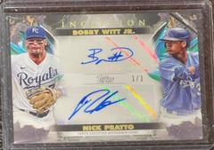 Nick Pratto, Bobby Witt Jr. [Inception] Baseball Cards 2023 Topps Inception Dual Autographs Prices