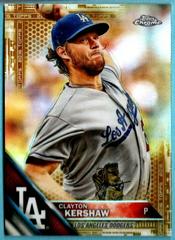 Clayton Kershaw [Pitching Gold Refractor] #145 Baseball Cards 2016 Topps Chrome Prices